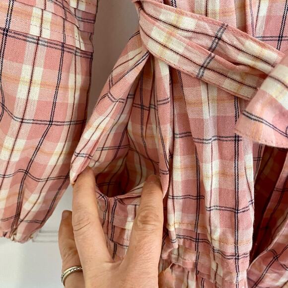 Roberta Roller Rabbit Pink Plaid Cotton Ruffle Dress Tuckernuck Style X-Small - Picture 6 of 9